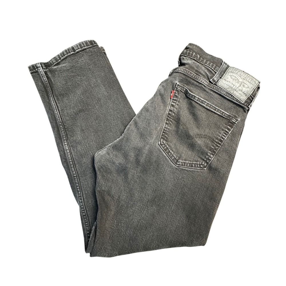 Levi's 505 Jeans Men 38x30 Black Regular Fit Straight Leg Denim Pants Fade Wash